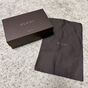 Gucci Embossed Chocolate Shoe Box & Dust Bag